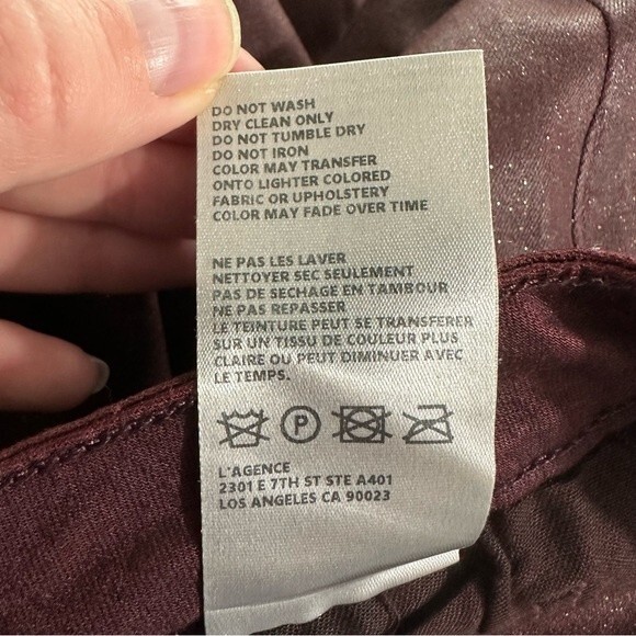 L'AGENCE Margot Skinny High-Rise Garnet Coated Jean Size 26 - Picture 14 of 16